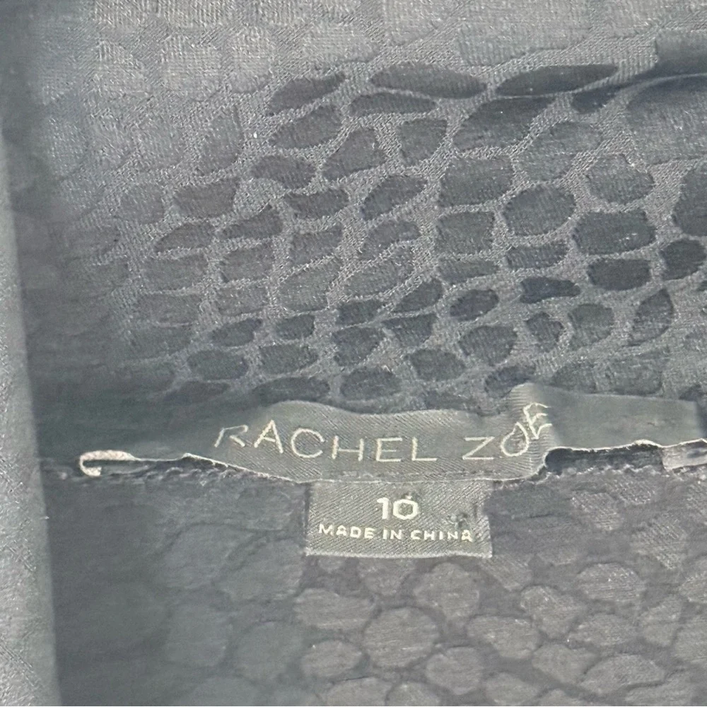 Rachel Zoe Black Animal Print 100% Silk Blouse US10 - Picture 6 of 6